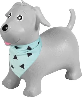 Kindsgut Hüpftier Hund grau mit Pumpe