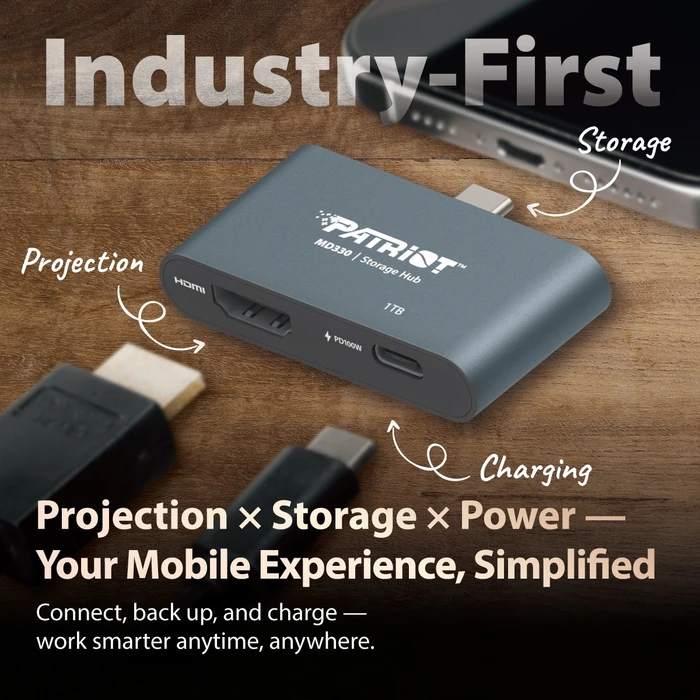 Patriot MD330 Storage Hub, 128GB, HDMI, USB-C 3.1 [Stecker]