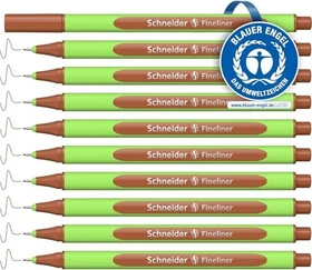 Schneider Line-Up Tintenroller (Mine) mahogani brown/grün, 10er-Pack