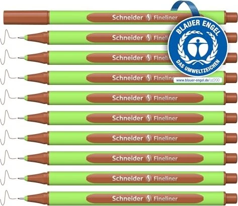 Schneider Line-Up Tintenroller (Mine) mahogani brown/grün, 10er-Pack