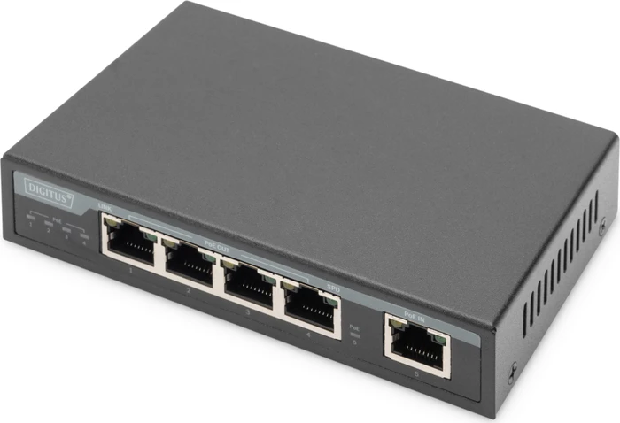 Digitus Desktop Gigabit PoE-Extender, 5x RJ-45, 85W PoE++ PD
