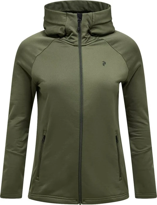 Peak Performance Rider Essentials Midlayer Zip Hood Jacke pine needle (Damen)