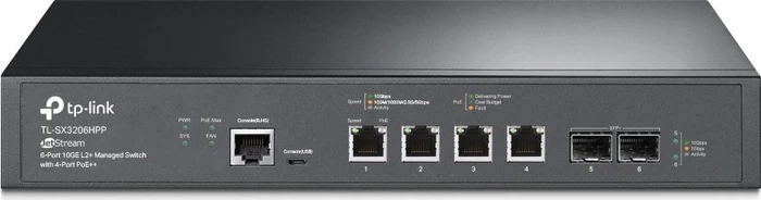 TP-Link TL-SX300 JetStream Desktop 10G Managed Switch, 4x RJ-45, 2x SFP+, 200W PoE++
