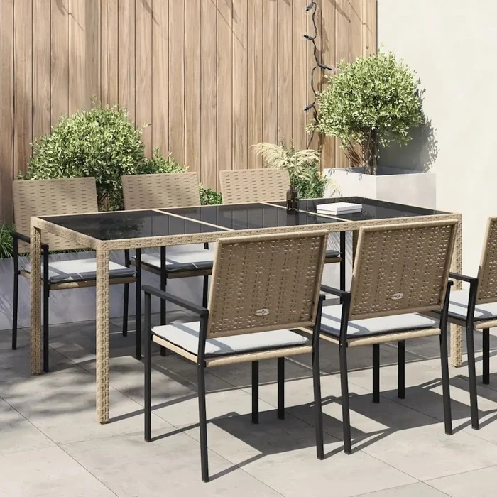 vidaXL Gartentisch 190x90cm beige