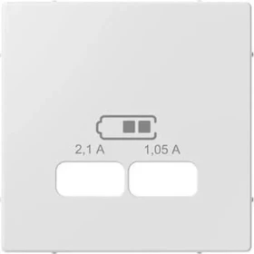 Merten System M Zentralplatte für USB Ladestation-Einsatz, aktivweiß