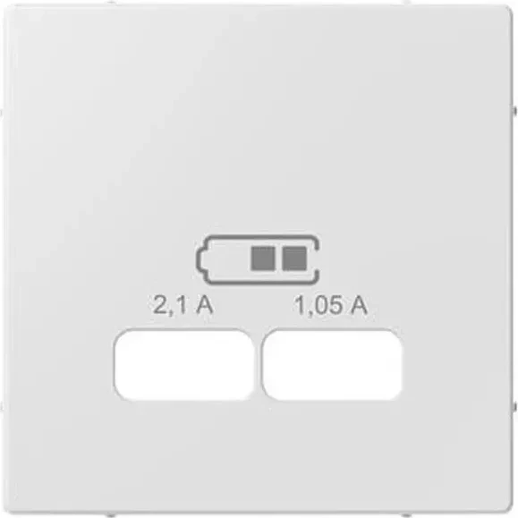 Merten System M Zentralplatte für USB Ladestation-Einsatz, aktivweiß