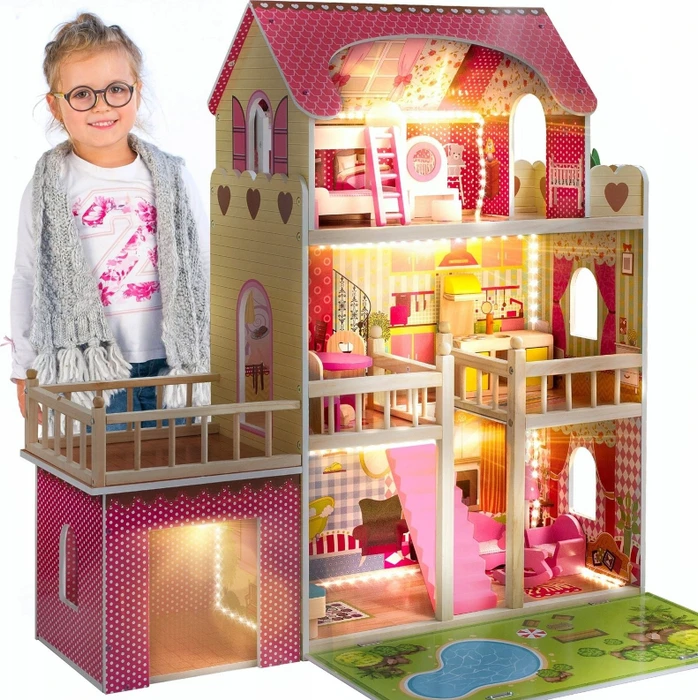 Kinderplay Puppenhaus 3-Etagen-Villa