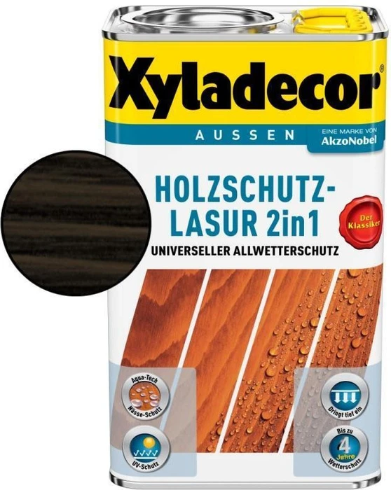 Xyladecor Holzschutz-Lasur ebenholz, 2.5l