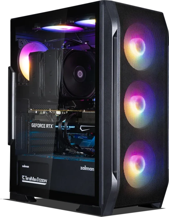 Zalman N7 Plus V2, schwarz, Glasfenster