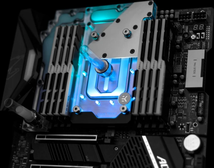 EK Water Blocks Quantum Line EK-Quantum Momentum TRX40 Aorus Master D-RGB Monoblock, Nickel, Acryl