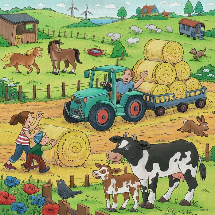 Ravensburger Puzzle Viel los auf dem Bauernhof