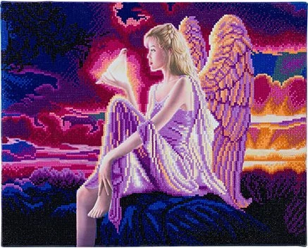 Craft Buddy Crystal Art Framed LED Kit Angel Dusk