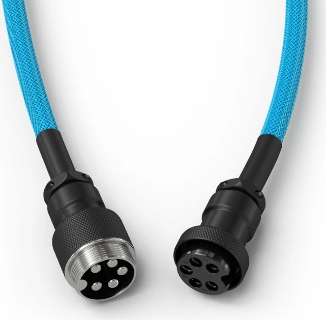 Glorious Coiled Cable USB-C auf USB-A, Tastaturkabel (Spiral-Textilkabel), 1.37m, blau