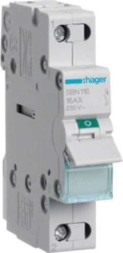 Hager Ausschalter 16A 1 Schließer 230V AC 1PLE