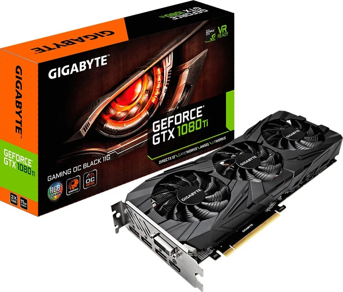 GIGABYTE GeForce GTX 1080 Ti Gaming OC Black 11G, 11GB GDDR5X, DVI, HDMI, 3x DP