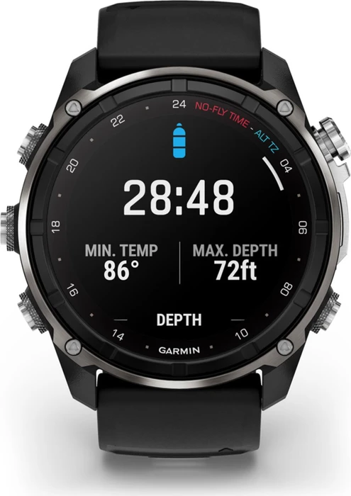 Garmin Descent Mk3i 51mm mit Silikonarmband silver-black pvd titanium/black-pebble grey