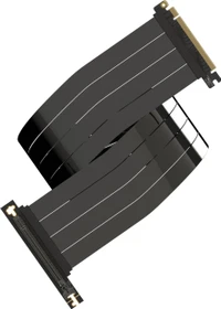 LinkUP AVA5 v2 Riser Kabel, rechts gerichtet, gewinkelt, PCIe 5.0, 900mm, schwarz/rosa