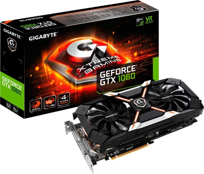 GIGABYTE GeForce GTX 1060 Xtreme Gaming 6G, 6GB GDDR5, DVI, HDMI, 3x DP