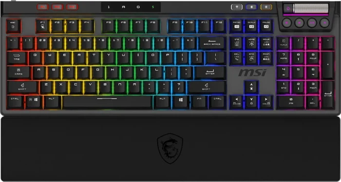 MSI STRIKE PRO Wireless Gaming Keyboard, LEDs RGB, Kailh Midnight Pro Silent Tactile, USB/Bluetooth, DE