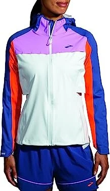 Brooks High Point Waterproof Laufjacke lt slate/bright orange/aegean (Damen)