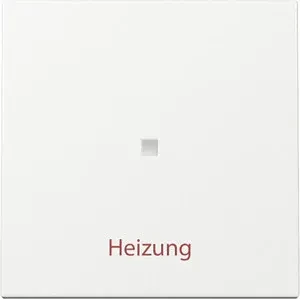 Gira Wippe mit Kontrollfenster und Aufdruck "Heizung Ein/Aus", reinweiß glänzend