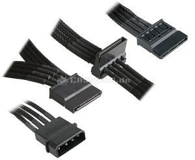 NZXT SATA-Stromadapter 4-Pin [IDE] auf 3x 15-Pin [SATA] 20cm, sleeved schwarz