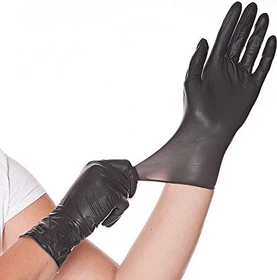 Franz Mensch Hygostar Latex Diablo Einweghandschuhe XL schwarz, 100 Stück