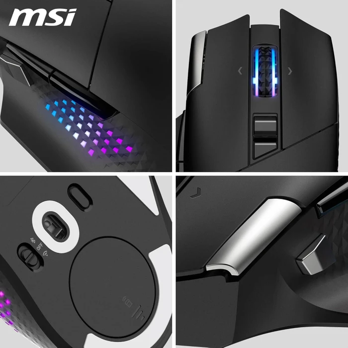 MSI Versa Pro Wireless + Mouse Dock Pro, schwarz, USB/Bluetooth