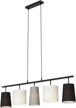 Briloner Shades Pendelleuchte 5-flammig schwarz/weiß