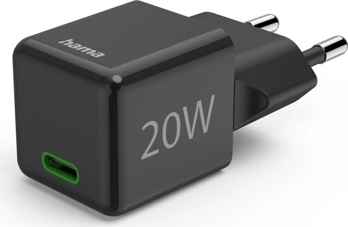 Hama Schnellladegerät USB-C Super-Mini-Charger PD 20 W schwarz