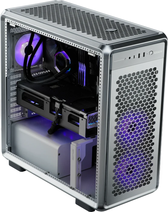 Cooler Master MasterFrame 600, silber, Glasfenster