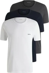 Hugo Boss Classic David Beckham 3er-Pack T-Shirt kurzarm weiß/blau/grau (Herren)