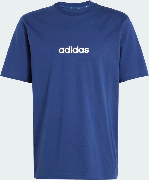 adidas Essentials Linear Single Jersey T-Shirt kurzarm dark blue/white (Herren)