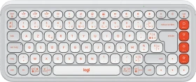 Logitech POP Icon Keys, Off-White & Orange, Logi Bolt, USB/Bluetooth, FR
