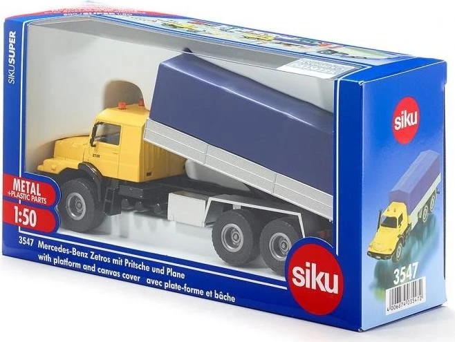 SIKU Super Mercedes-Benz Zetros mit Pritsche und Plane