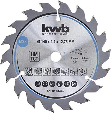 kwb M23 HM Kreissägeblatt 18Z, 140x1.4x12.75mm, 1 Stück