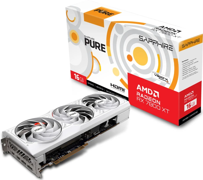 Sapphire Pure Radeon RX 7800 XT, 16GB GDDR6, 2x HDMI, 2x DP, lite retail
