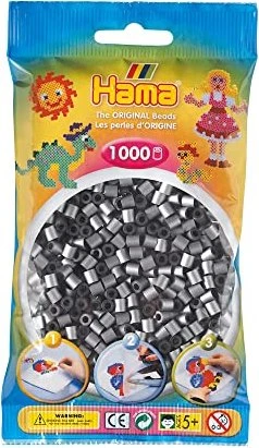 Hama midi Beutel mit Perlen 1000 Stück silber