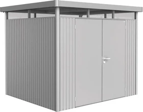 Biohort HighLine H3 Gerätehaus mit Doppeltür silber-metallic