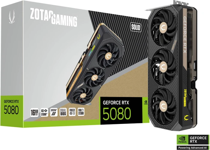 Zotac Gaming GeForce RTX 5080 SOLID, 16GB GDDR7, HDMI, 3x DP