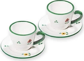 Gmundner Keramik Streublumen Espressotassen-Set für 2, 4-tlg.