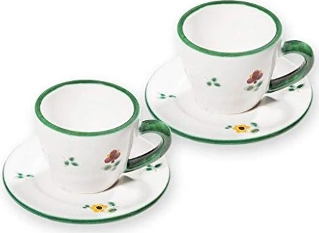 Gmundner Keramik Streublumen Espressotassen-Set für 2, 4-tlg.