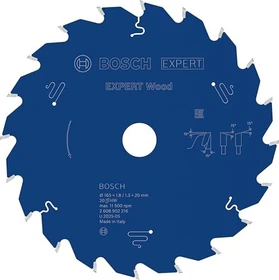 Bosch Professional Expert Wood Kreissägeblatt 20Z, 165x1.3x20mm, 1 Stück