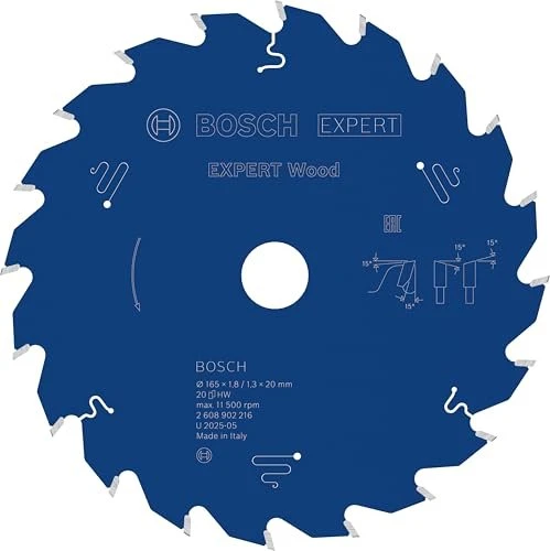 Bosch Professional Expert Wood Kreissägeblatt 20Z, 165x1.3x20mm, 1 Stück