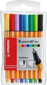 STABILO point 88 mini sortiert, 8er-Set, Etui