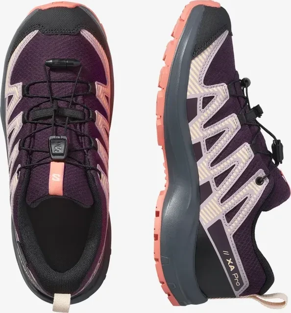Salomon XA Pro V8 Waterproof plum kitten/turbulence/fusion coral (Junior)