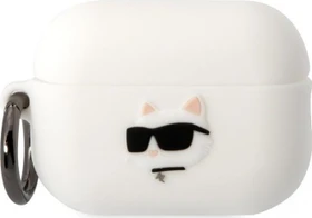 Karl Lagerfeld 3D Logo NFT Choupette Head Case für Apple AirPods Pro 2 weiß