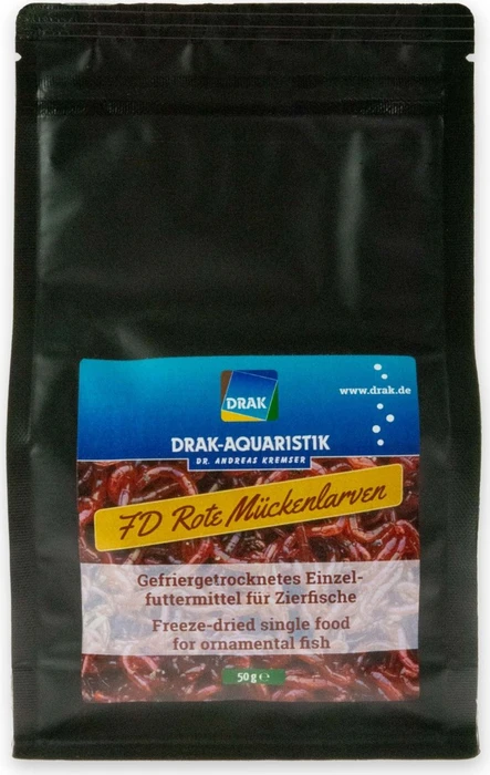 DRAK-Aquaristik FD Rote Mückenlarven, Standbodenbeutel, 50g