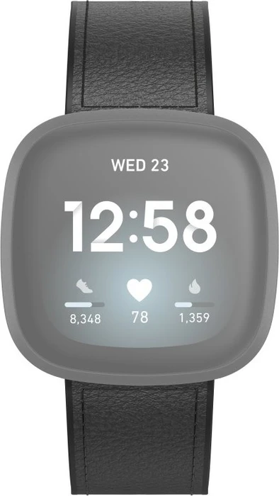 Hama Ersatzarmband Leder/Silikon 22mm für Fitbit Versa 3/Sense schwarz