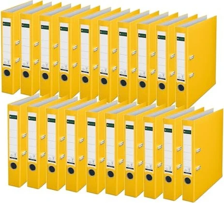 Leitz Qualitäts Ordner 2-Ring 180° Plastik, 50mm, A4, gelb, 20er-Pack